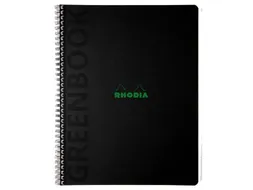 Notitieboek Rhodia Greenbook recycled A4+ lijn Soft Cover Zwart