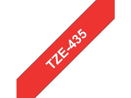 Labeltape Brother P-touch TZe-435 standaard 12mm wit op rood