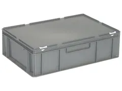 Euronorm Stapelkrat Pe Hxlxb 180X600X400Mm 33L Met Deksel Grijs