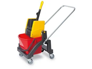 Dweilwagen,Emmer 1X17L Rood,Frame Kunststof,4Zwenkwielen - 1