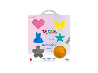 ToyColor aquarelverfset Maxi 6 Pearly kleuren en penseel - 1