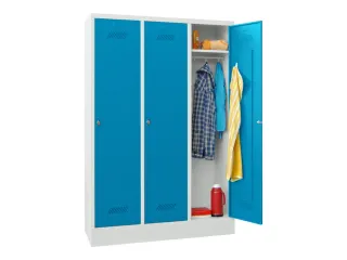 lockerkast,HxBxD 1850x1200x500mm,3vak,RAL7035,front RAL5012 - 2