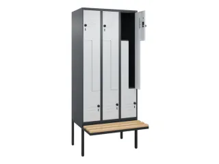 Z-garderobekast,HxBxD 2120x900x815mm,6vak,vak B 300mm,draaigrendel - 2