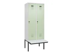 locker met bank,voor scheiding van kleding,HxBxD 2120x800x815mm,2vak