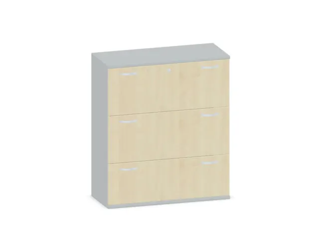 hangmappenkast 1150x1000x430mm 3hangmappenframes Lichtgrijs + Esdoorn