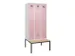 locker met bank,voor scheiding van kleding,HxBxD 2120x900x815mm,3vak