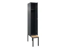 locker met bank,HxBxD 2120x300x815mm,1vak,vak B 300mm,cilinderslot