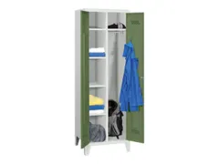 kleding-/wasgoedkast,HxBxD 1850x600x500mm,RAL7035,front RAL6011