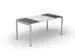 Bureau 750x1800x800mm anthracite/blanc 4 pieds blanc