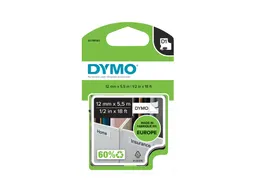 Labeltape Dymo 16959 D1 S718060 12mmx5.5m poly zwart op wit