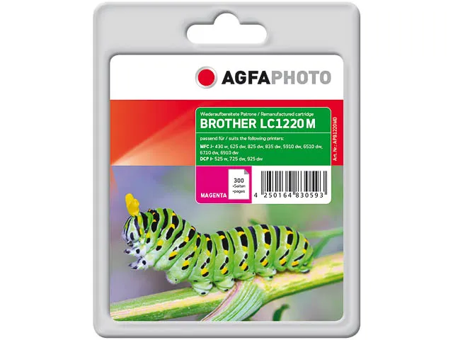 AgfaPhoto Brother LC1220M MFCJ inkt Magenta Rebuilt 300 pagina's