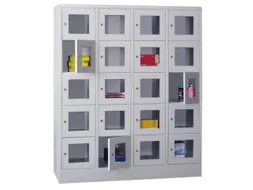 lockerkast,HxBxD 1850x1600x500mm,4x5vakken,RAL7035,front RAL6011
