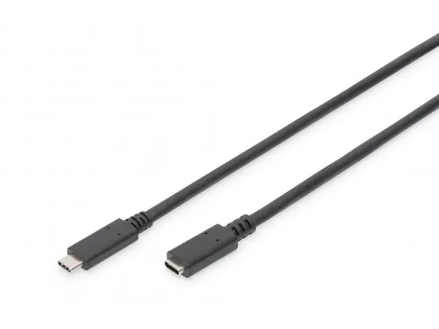 USB Type-C verlengkabel Type C St/Bu 2m 3A 480MB Versie 2.0 Zwart