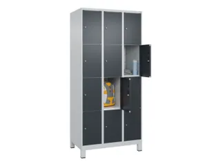 lockerkast,HxBxD 1950x900x500mm,3x4vakken,vak B 300mm,cil.-slot,voeten - 1