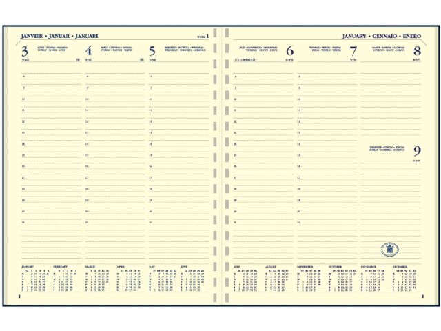 Recharge agenda 2024 Ryam Executive A5 7 jours/2 pages portrait