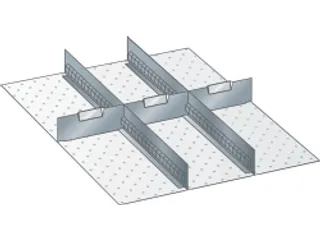 Indelingsmateriaal H 100mm 2gesleufde Lengteverdelers/3dwarsverdelers - 2