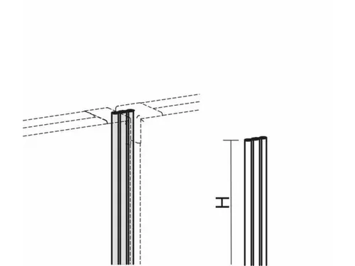 lineaire verbinding,v. kantoor-scheidingswand,H 1800mm