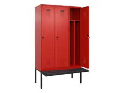 locker met bank,voor scheiding van kleding,HxBxD 2120x1200x815mm,3vak