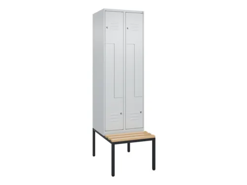 Z-garderobekast,HxBxD 2120x600x815mm,2vak,vak B 300mm,cil.-slot
