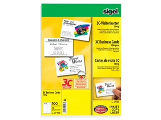 Visitekaartjes Sigel 190gr Gladde Zijden Wit 85x55mm - 1
