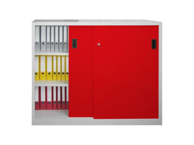 schuifdeurkast,HxBxD 1200x1500x600mm,RAL7035,front RAL3000