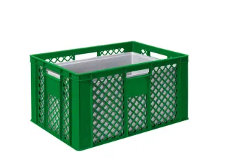 Euronorm-stapelbak,m. isoleerbox,HxLxB 320x600x400mm,63/35l,HDPE,groen - 3