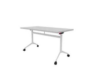 klaptafel,HxBxD 750x1400x700mm,hoekig,T-voet wit,ovale buis,blad grijs - 1