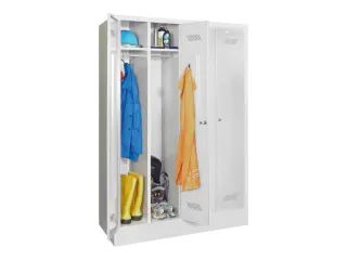 garderobekast,HxBxD 1850x1170x500mm,4vak,RAL7035,front RAL7035 - 2