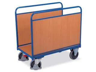 Platformwagen 500kg Laadvlak 1060x560mm 2 Houten Wanden Ral 5010 - 1