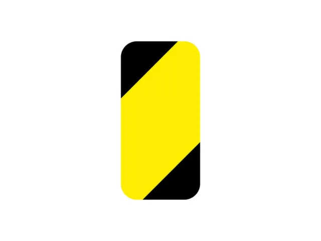 plaksymbool,rechthoek,markering HxB 150x50mm,polycarbonaat,geel/zwart