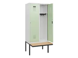 locker met bank,HxBxD 1950x800x815mm,2vak,vak B 400mm,cilinderslot