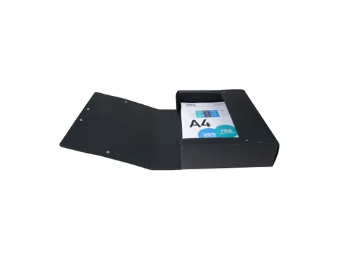Klasseerdoos glansk. rug 80mm A4 zwart