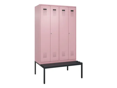 locker met bank,voor scheiding van kleding,HxBxD 2120x1200x815mm,4vak