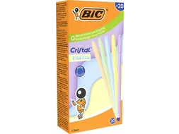 balpen Cristal Medium pastel doos van 20 stuks assorti