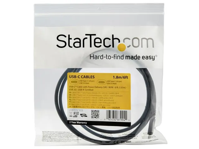 Usb-c Naar Usb-c Kabel Met 5a/100w Pd 1.8 Meter Usb 3.0