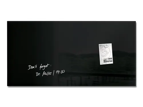 Glas/magneetbord Sigel Zwart 91x46 Zwart