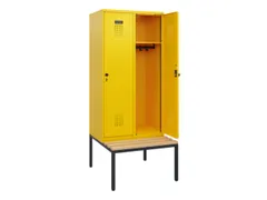 locker met bank,HxBxD 1950x800x815mm,2vak,vak B 400mm,draaigrendel