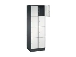 lockerkast,RAL 7021/RAL 7035,HxBxD 1950x620x500mm,2x4vakken,cil.-slot
