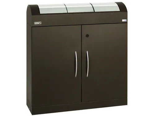 Afvalverzamelstation 3x45 Liter Romp Soft-Mokka Inworpkleppen Rvs