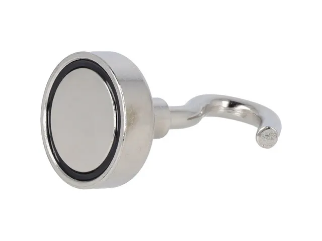 Aimant Westcott avec crochet 25mm argent. Puissance +/- 15kg