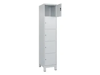 lockerkast,HxBxD 1950x400x500mm,1x5vakken,vak B 400mm,cil.-slot,voeten - 1