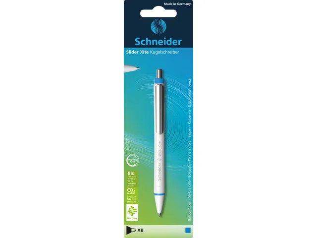 Balpen Schneider Slider Xite Wit-blauw 1st Op Blister