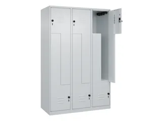 Z-garderobekast,HxBxD 1850x1200x500mm,vak B 200/400mm,draaigrendel - 2