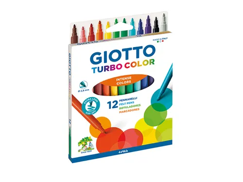 Viltstift Giotto Turbo Color set à 12 kleuren