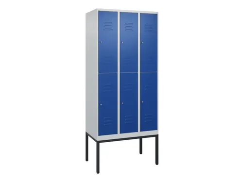 dubbeldekse locker,HxBxD 2120x900x500mm,3x2vak.,vak B 300mm,cil.-slot