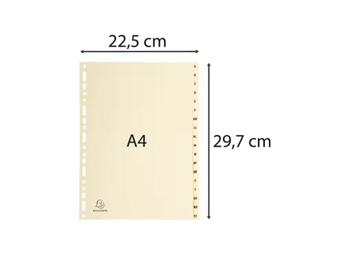Tabbladen karton 155 g 18 tabs A-Z ivoor