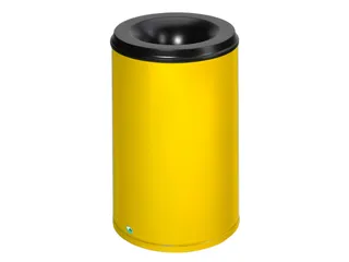 prullenmand zelfblussend 110 liter HxØ 750x465mm kop zwart geel - 1