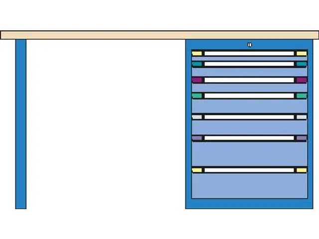 werkbank,HxBxD 840x2000x700mm,multiplexblad,RAL7035,front RAL7035