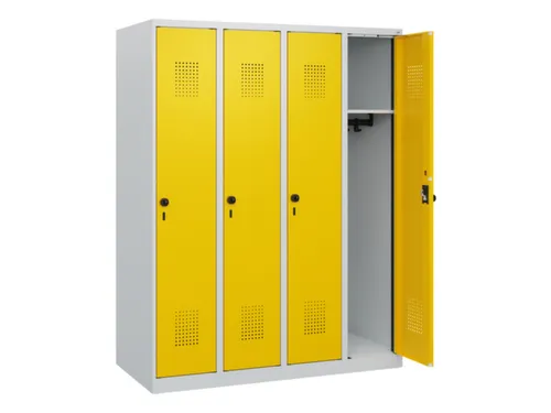 schoollocker,HxBxD 1530x1200x500mm,4vak,vak B 300mm,draaigrendel