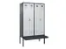 locker met bank,voor scheiding van kleding,HxBxD 2120x1200x815mm,4vak